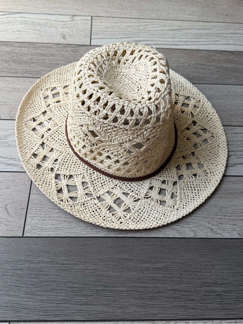 Macchia di Ruggine Woven Straw Sun Hat - Cream 100% paper New